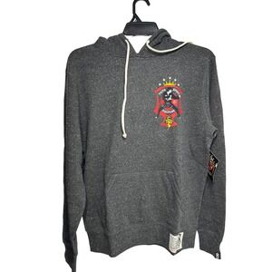 Roots of Fight Elvis Presley TCB Hoodie Mens Small Black Heather Karate Pullover